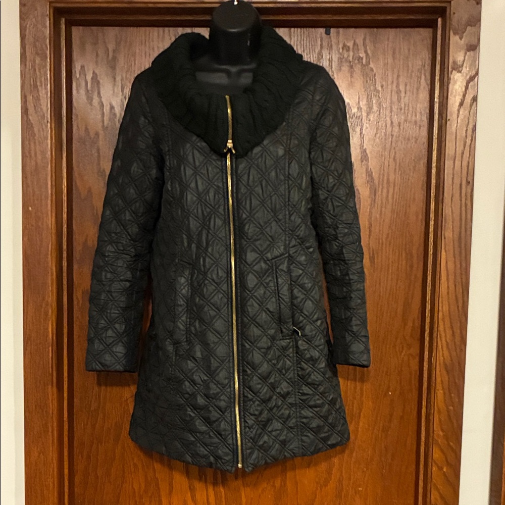 Via Spiga Black Quilted Puffer Coat
